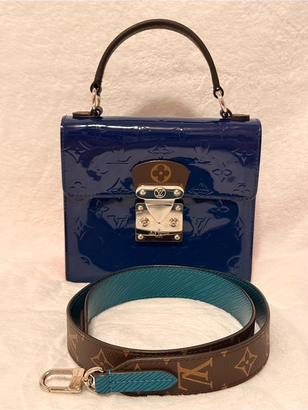 Louis Vuitton Spring Street PM Handbag (Blue Indien) FK5109